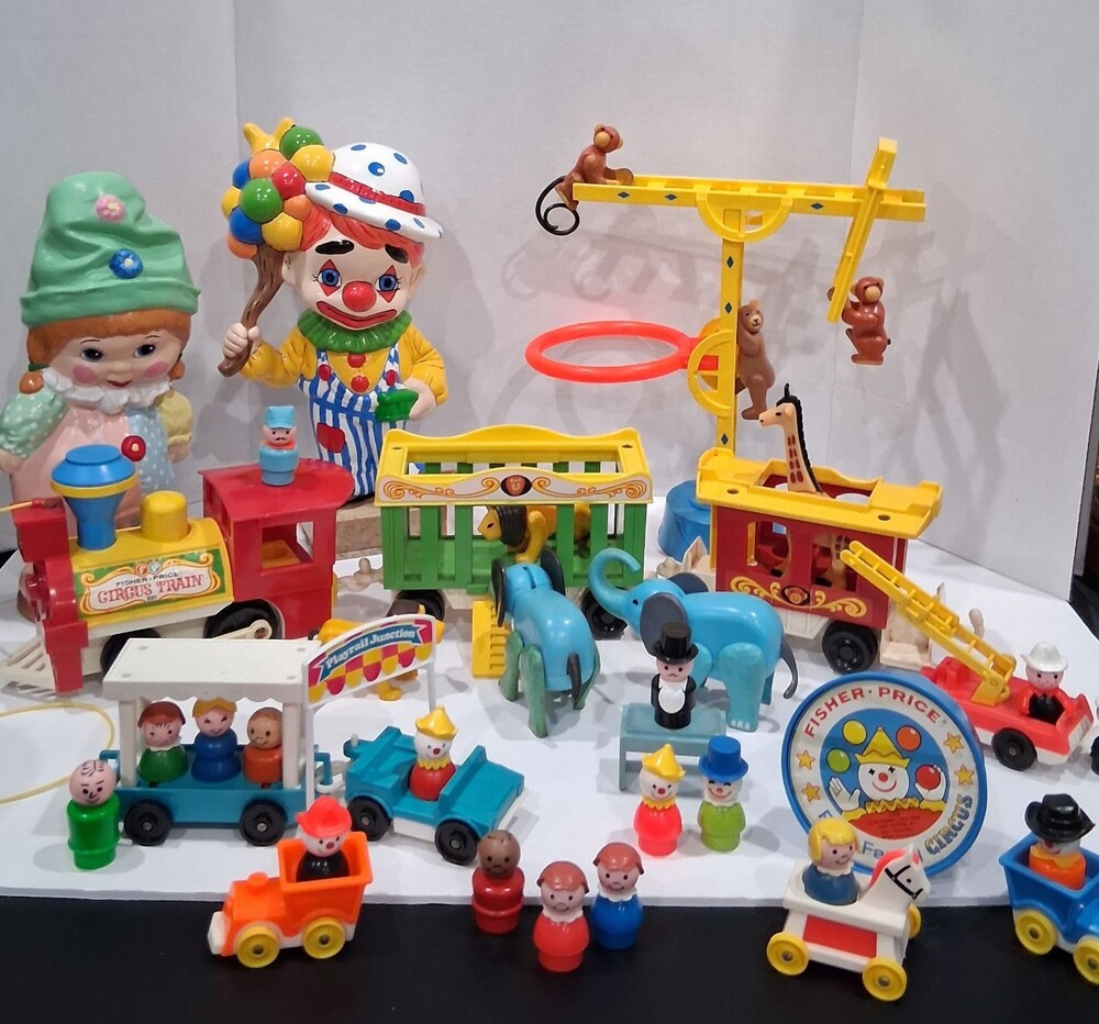 VTG Fisher Price Little People Circus Set Complete + Extras! EUC!